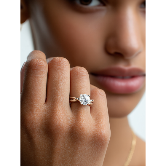 Infinity Twist Round Engagement Ring