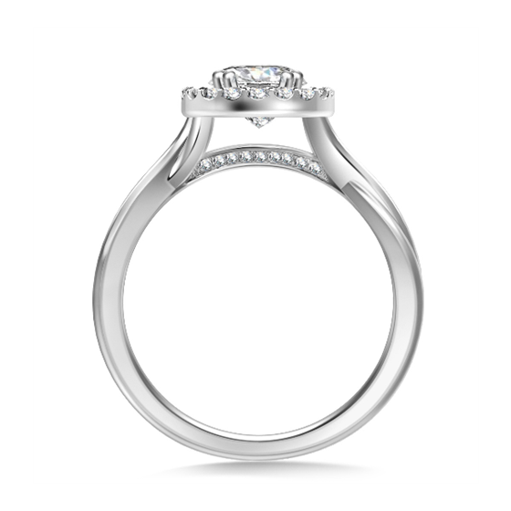 0.75ct VS2/E Round Natural Diamond Halo Ring
