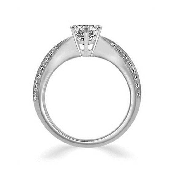 Heart and Round Diamond Engagement Ring