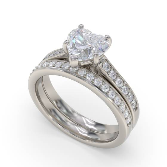 Heart Diamond Shoulder Set Ring