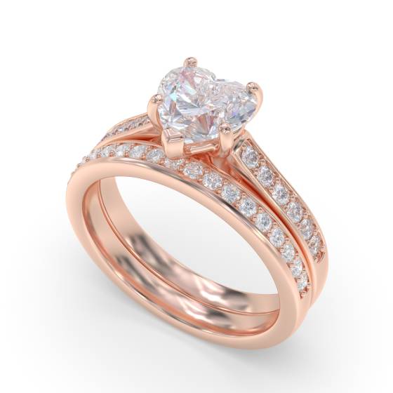 Heart Diamond Shoulder Set Ring