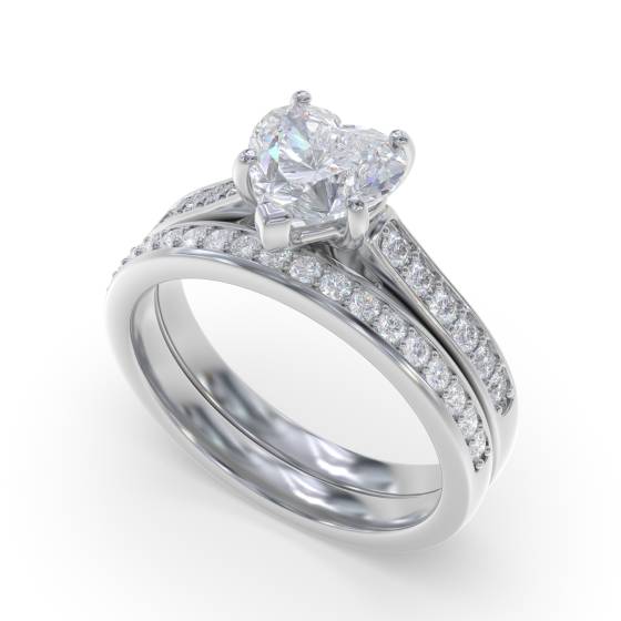 Heart Diamond Shoulder Set Ring