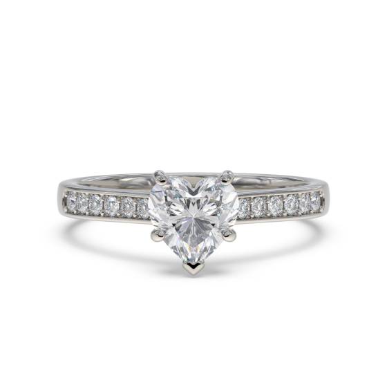 Heart Diamond Shoulder Set Ring