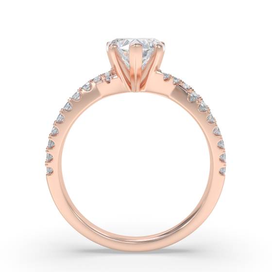 Unique Heart & Round Diamond Ring