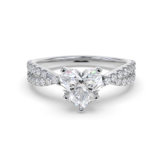 Unique Heart & Round Diamond Ring