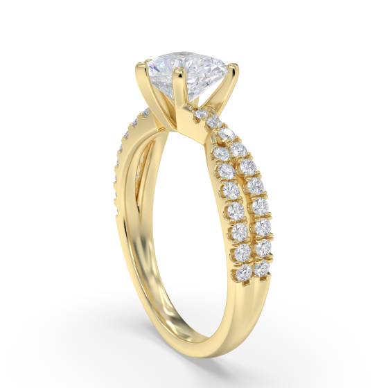 Unique Heart & Round Diamond Ring