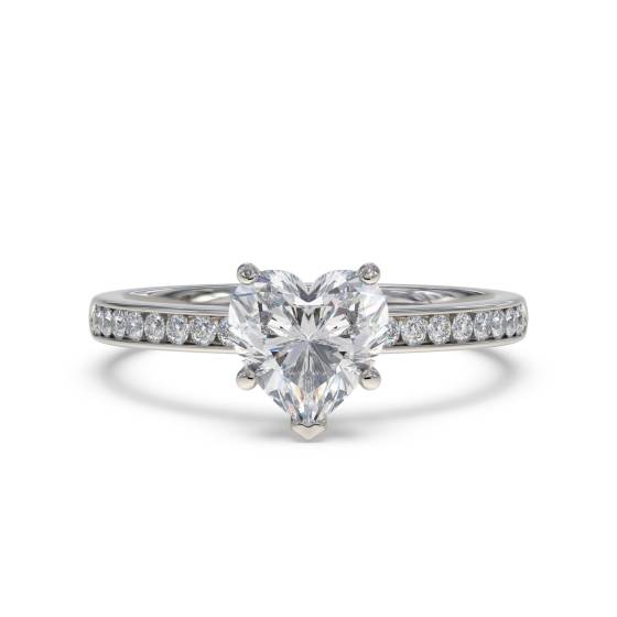 Heart Diamond Shoulder Set Ring