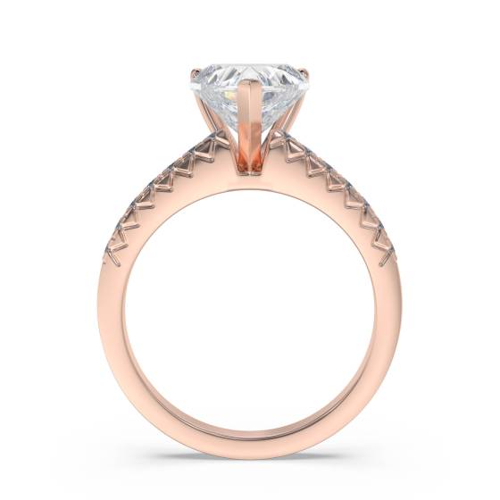 Heart Diamond Shoulder Set Ring