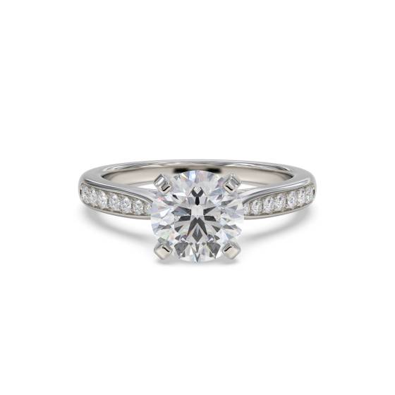 Round Diamond Shoulder Set Ring