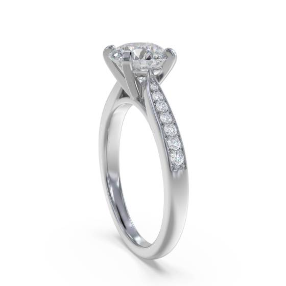 Round Diamond Shoulder Set Ring