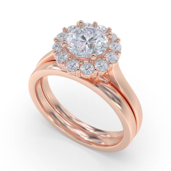 Round Diamond Single Halo Ring