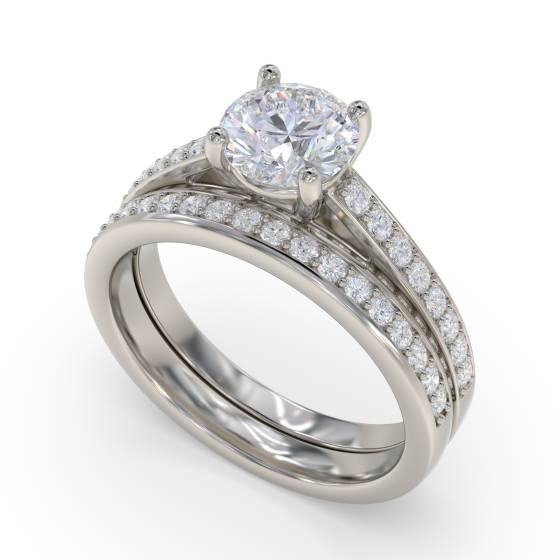 Unique Round Diamond Engagement Ring