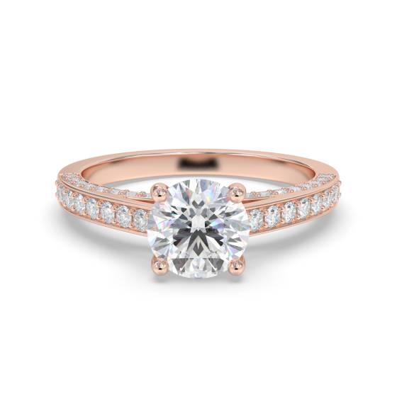 Unique Round Diamond Engagement Ring