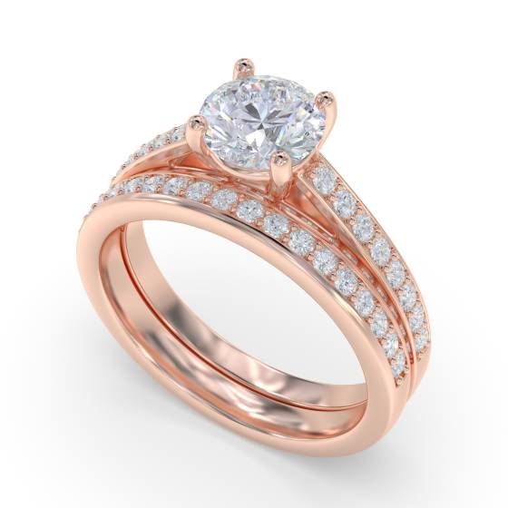 Unique Round Diamond Engagement Ring