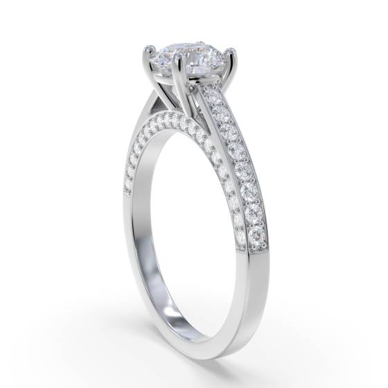 Unique Round Diamond Engagement Ring