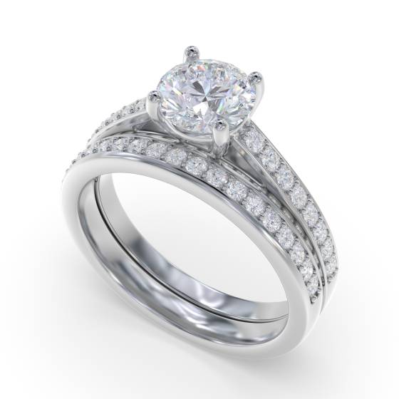 Unique Round Diamond Engagement Ring