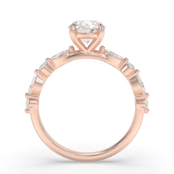 Round Diamond Shoulder Set Ring