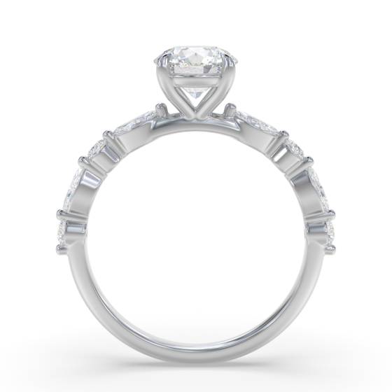 Round Diamond Shoulder Set Ring