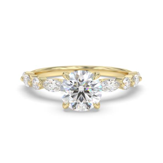 Round Diamond Shoulder Set Ring