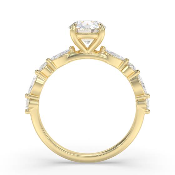Round Diamond Shoulder Set Ring