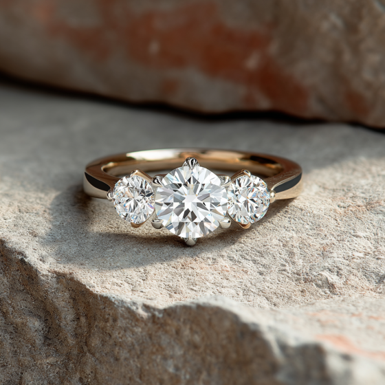 Elegant Round Diamond Trilogy Ring