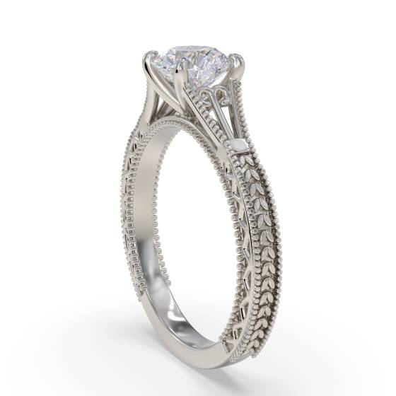0.90ct SI2/G Round Solitaire Vintage Natural Diamond Ring