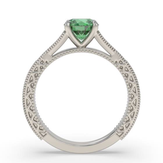 Vintage Emerald Diamond Solitaire Ring