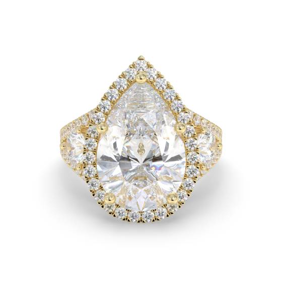 GIA Certified 1.00ct VVS1/D Pear Diamond Split Shoulder Set Ring