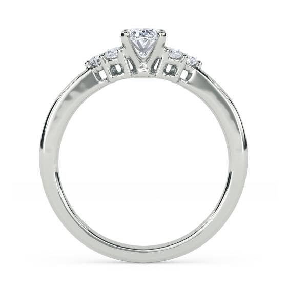 1.00ct VS2/H Oval Natural Diamond Cluster Ring