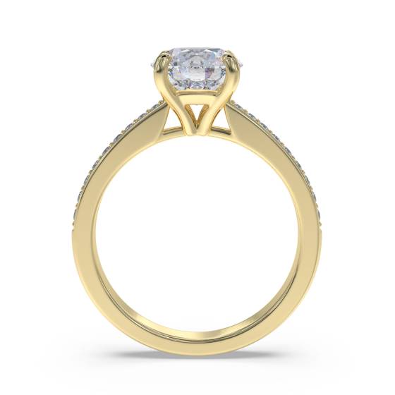 Round Diamond Shoulder Set Diamond Engagement Ring