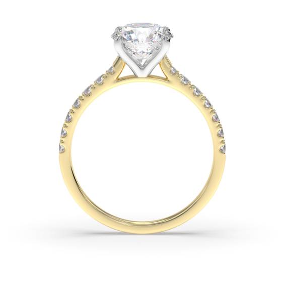 1.00ct SI1/E Round Natural Diamond Shoulder Set Natural Diamond Engagement Ring