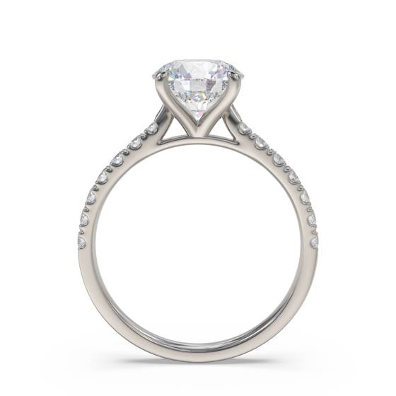 Round Diamond Shoulder Set Diamond Engagement Ring