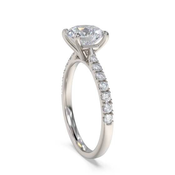 Round Diamond Shoulder Set Diamond Engagement Ring