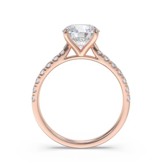 Round Diamond Shoulder Set Diamond Engagement Ring