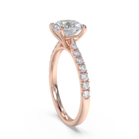 Round Diamond Shoulder Set Diamond Engagement Ring