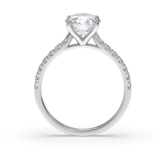 0.50ct Round Diamond Shoulder Set Diamond Engagement Ring