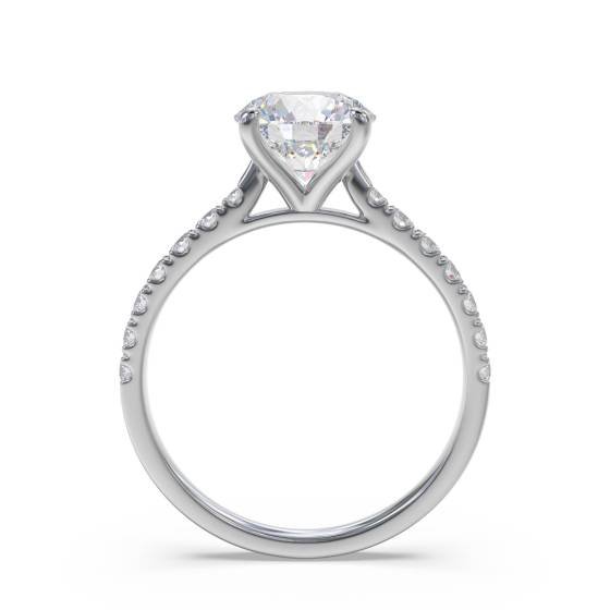 Round Diamond Shoulder Set Diamond Engagement Ring