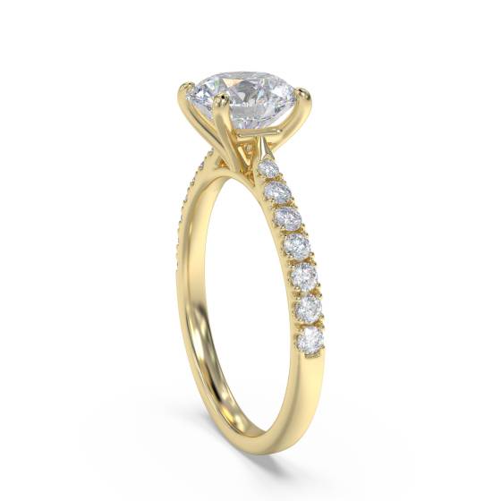 Round Diamond Shoulder Set Diamond Engagement Ring