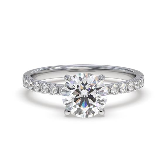 0.50ct SI2/G Round cut Natural Diamond Shoulder Set Ring