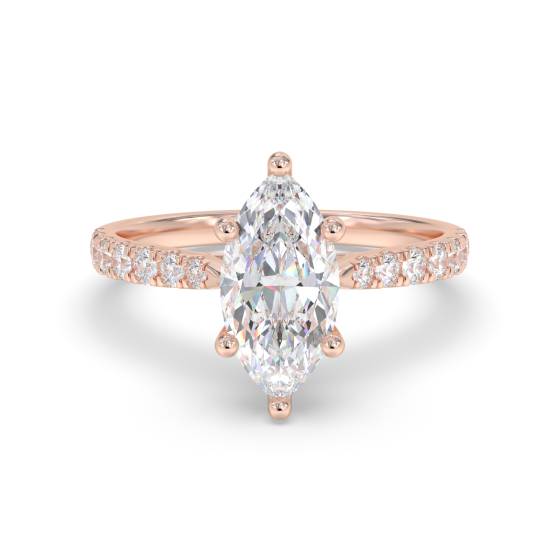 Marquise Shoulder Set Diamond Engagement Ring