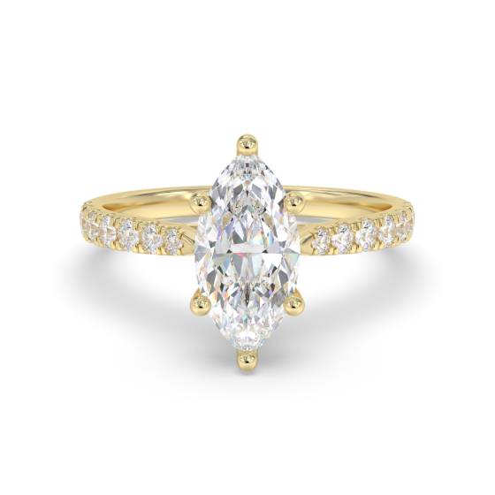 Marquise Shoulder Set Diamond Engagement Ring
