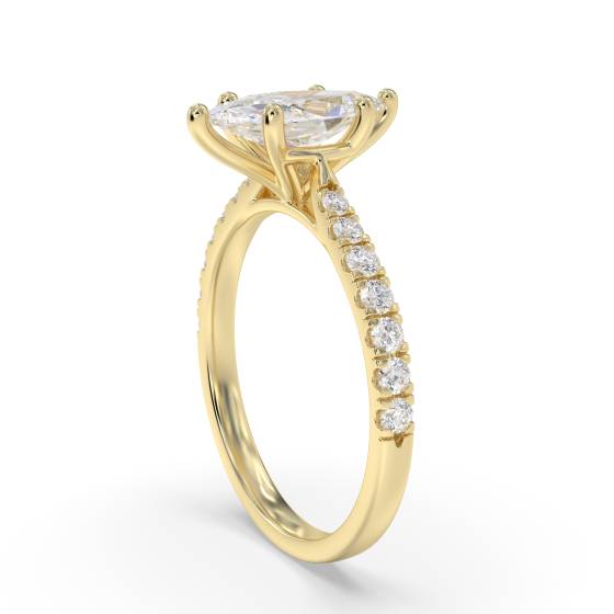 Marquise Shoulder Set Diamond Engagement Ring