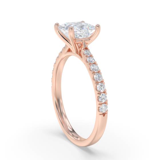 Princess Shoulder Set Diamond Engagement Ring