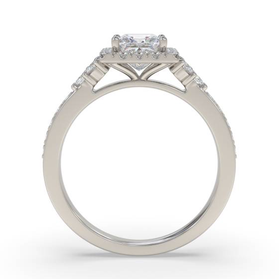 Princess Diamond Single Halo Designer Ring