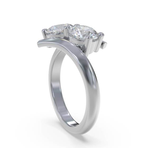 2 Stone Round Diamond Ring