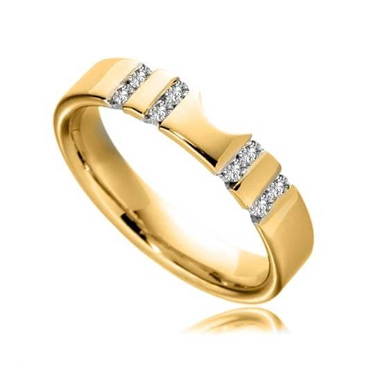 4mm Shaped Diamond Wedding Ring