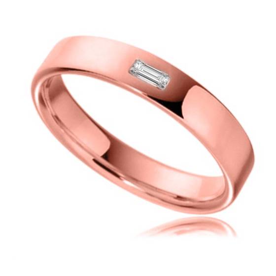 4mm Baguette Diamond Wedding Ring