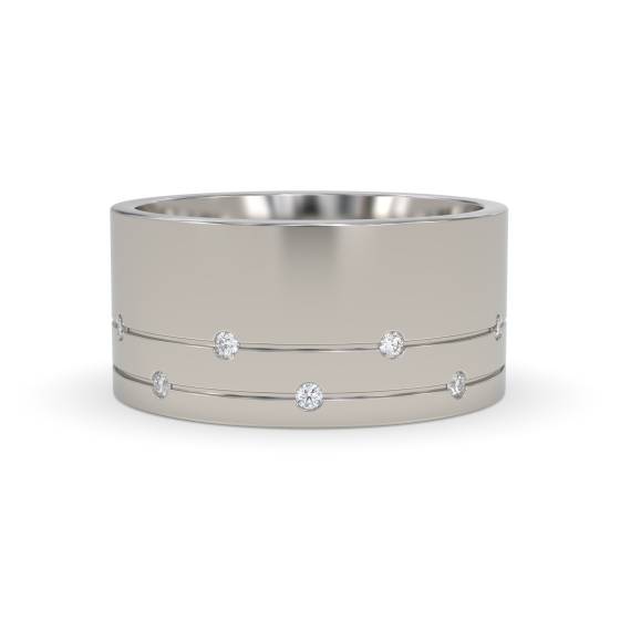 10mm Round Diamond Wedding Ring