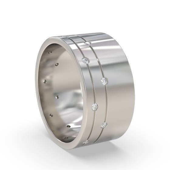 10mm Round Diamond Wedding Ring