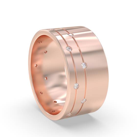 10mm Round Diamond Wedding Ring